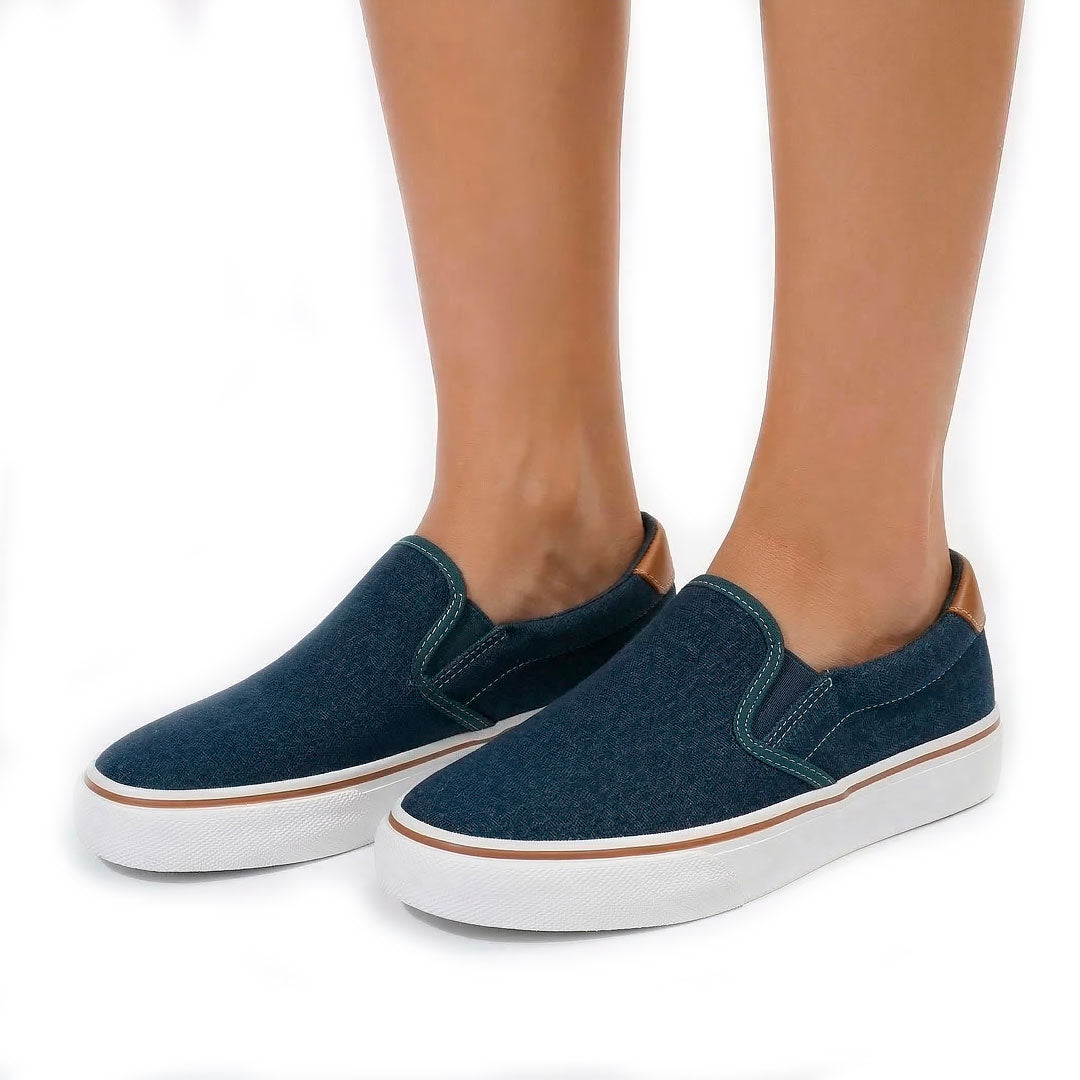 Women's Canvas Slip-On Platform Trainers