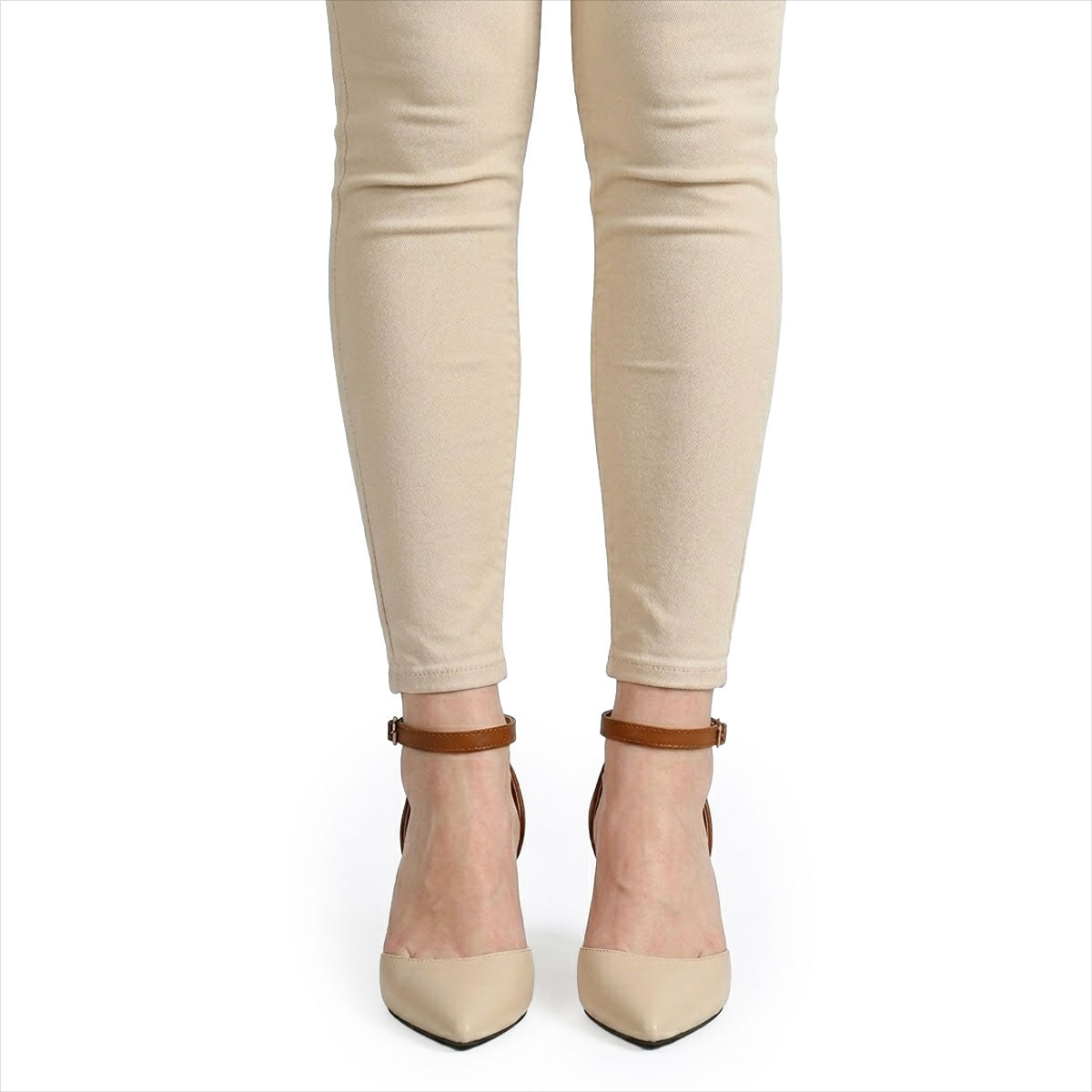 Women's Pointed Toe Ankle Strap Block Heels