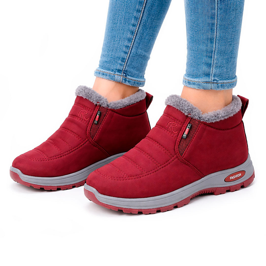 Women's Quilted Faux-Fur Lined Slip-On Ankle Boots