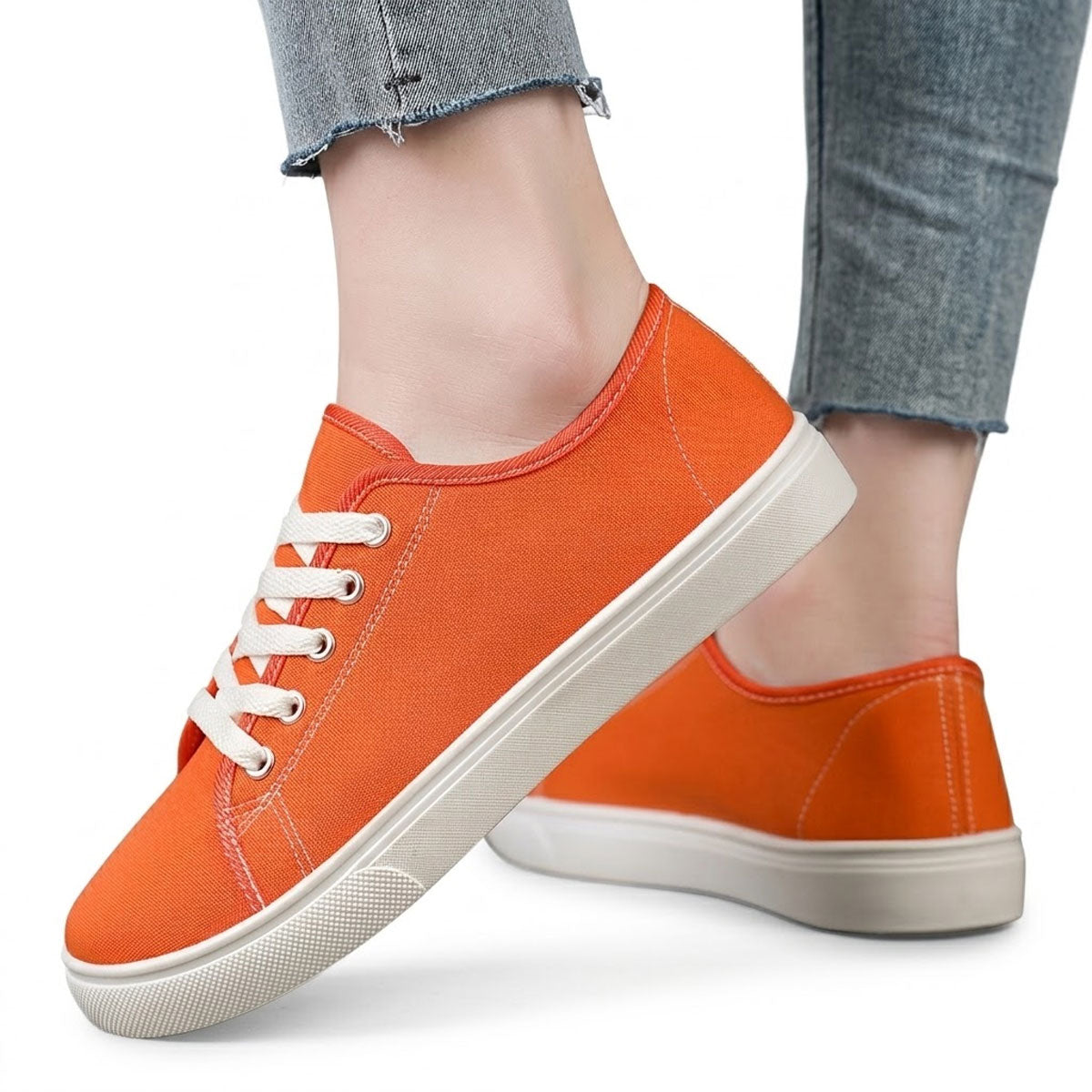 Women's Breathable Canvas Lace-Up Trainers