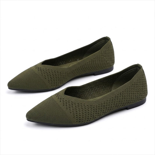 Women's Breathable Knit Pointed-Toe Flats