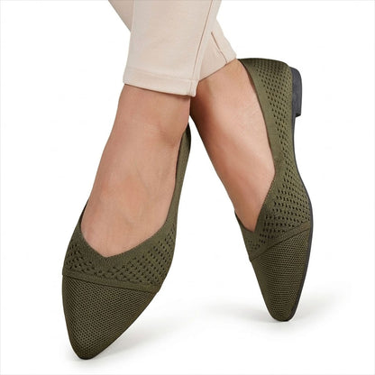Women's Breathable Knit Pointed-Toe Flats