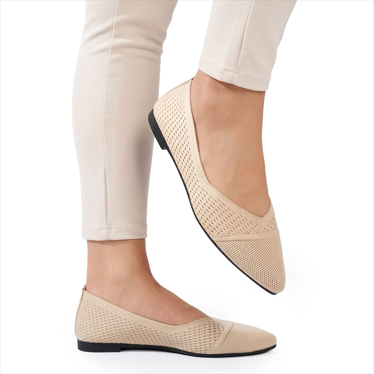 Women's Breathable Knit Pointed-Toe Flats