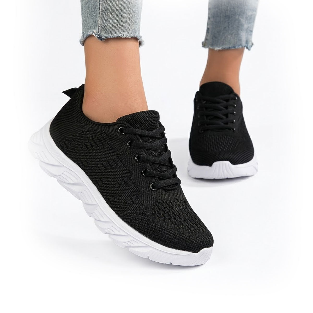 Women's Breathable Mesh Chunky Sole Trainers