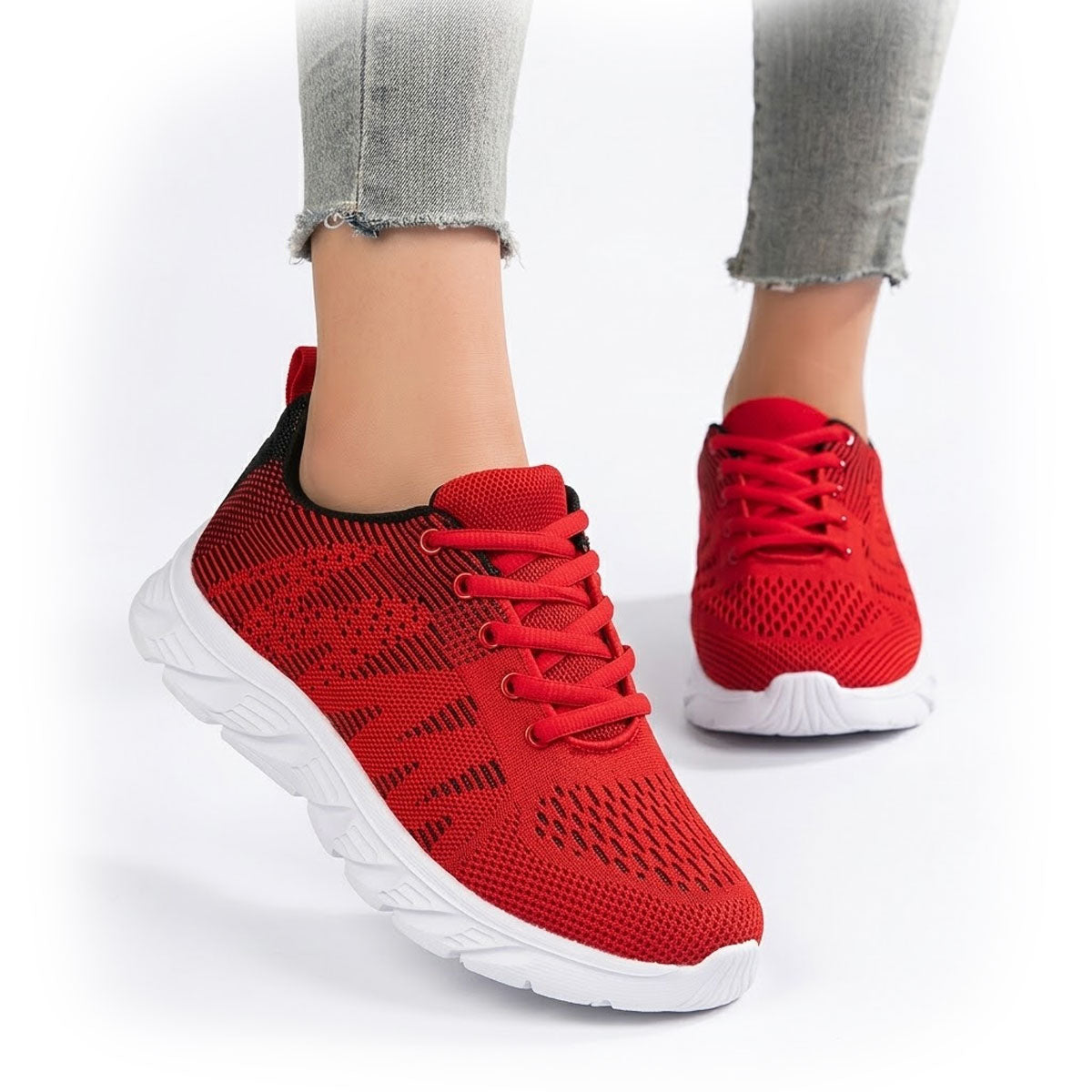 Women's Breathable Mesh Chunky Sole Trainers