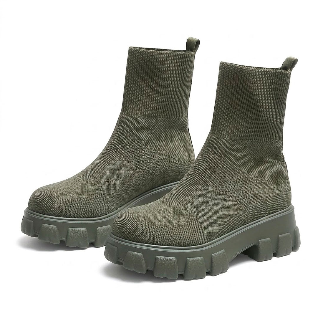 Women's Chunky Knit Stretch Sock Ankle Boots