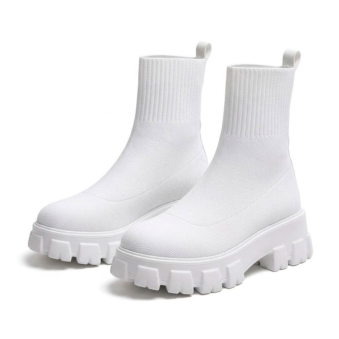 Women's Chunky Knit Stretch Sock Ankle Boots