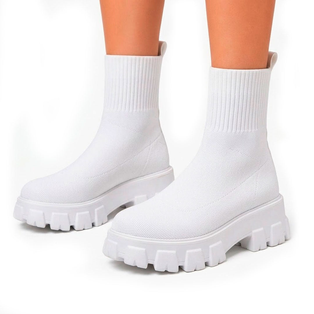 Women's Chunky Knit Stretch Sock Ankle Boots