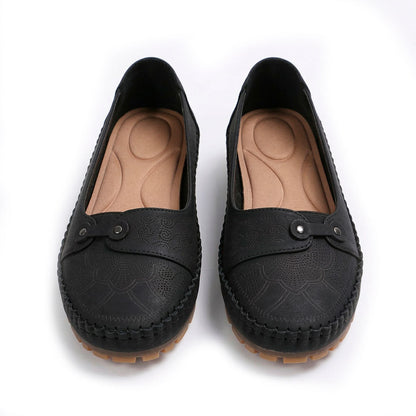 Women's Embossed Faux Leather Slip-On Flats