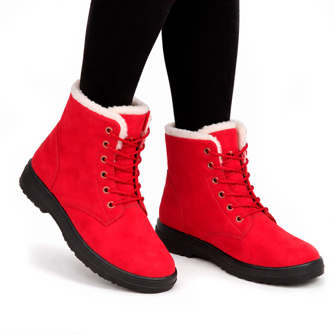Women's Faux-Fur Lined Lace-Up Ankle Boots