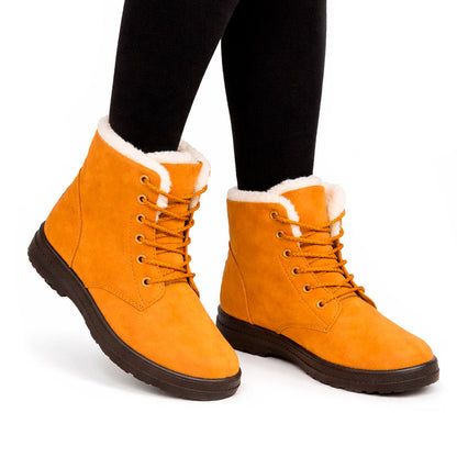 Women's Faux-Fur Lined Lace-Up Ankle Boots