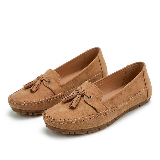 Women's Faux Suede Driving Loafers with Tassel Detail