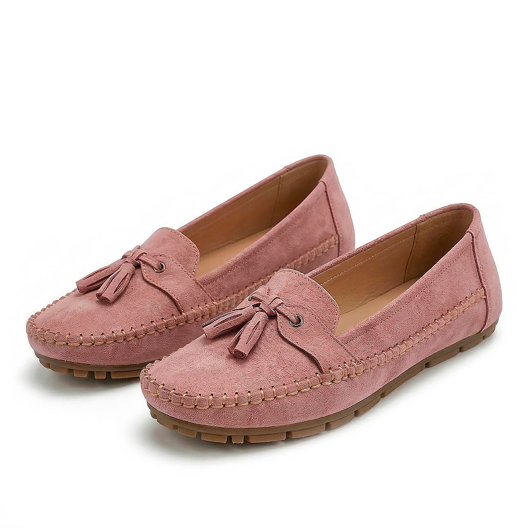Women's Faux Suede Driving Loafers with Tassel Detail