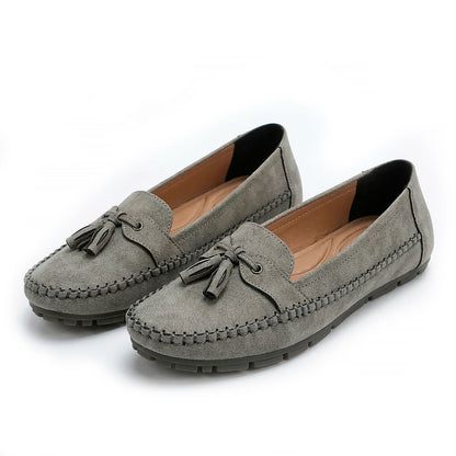 Women's Faux Suede Driving Loafers with Tassel Detail