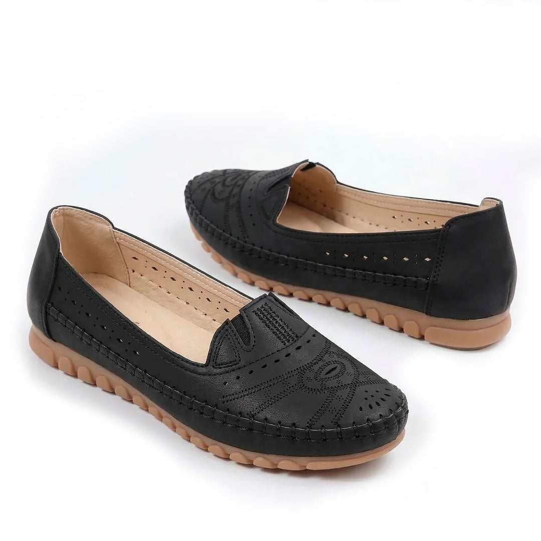 Women's Laser-Cut Faux Suede Loafers