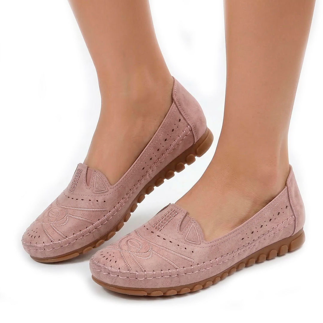 Women's Laser-Cut Faux Suede Loafers