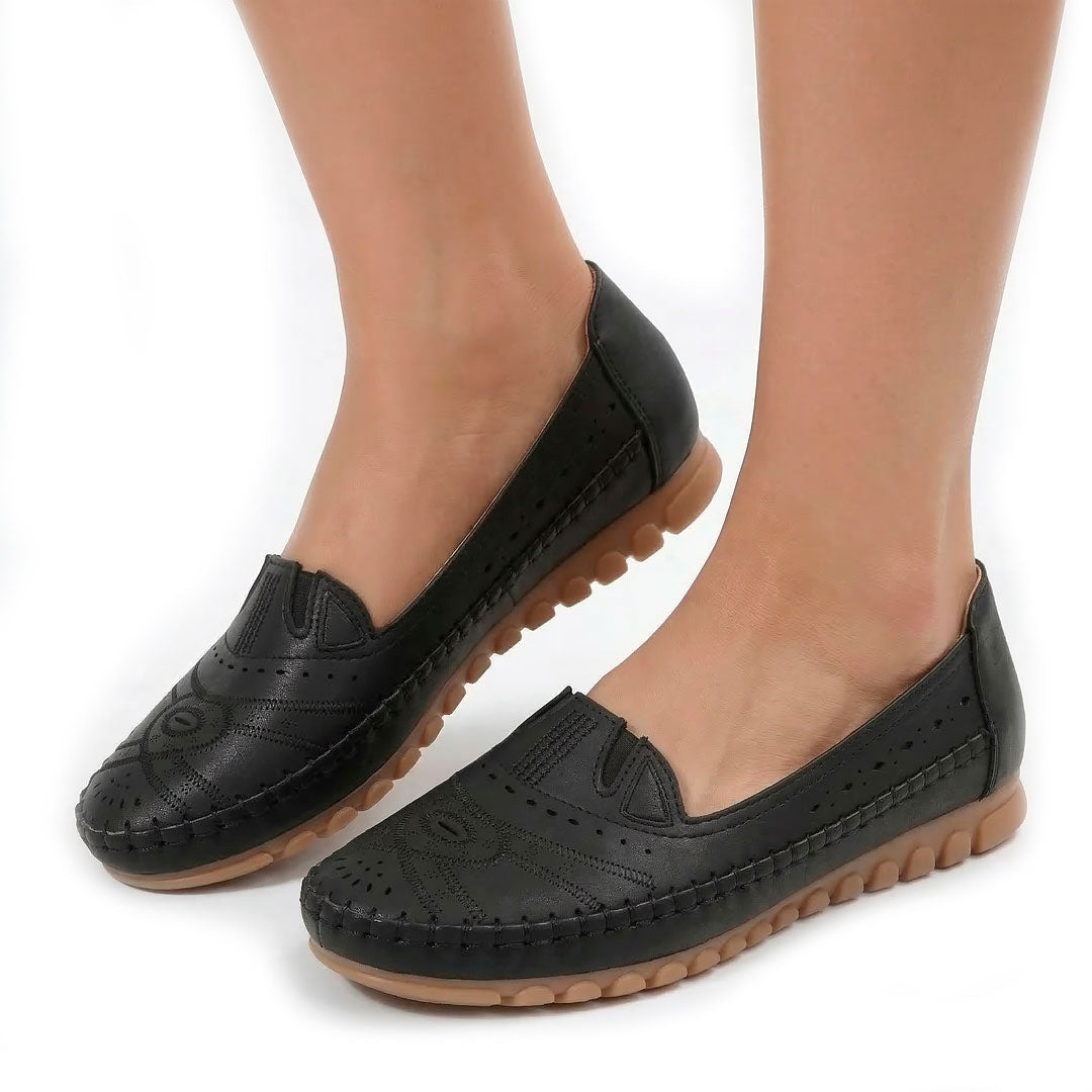 Women's Laser-Cut Faux Suede Loafers