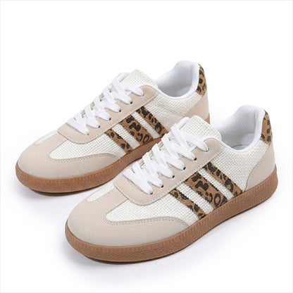 Women's Leopard-Stripe Retro Trainers