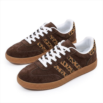 Women's Leopard-Stripe Retro Trainers