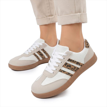 Women's Leopard-Stripe Retro Trainers