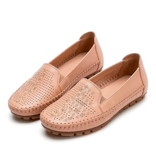 Women's Perforated Faux Leather Slip-On Loafers