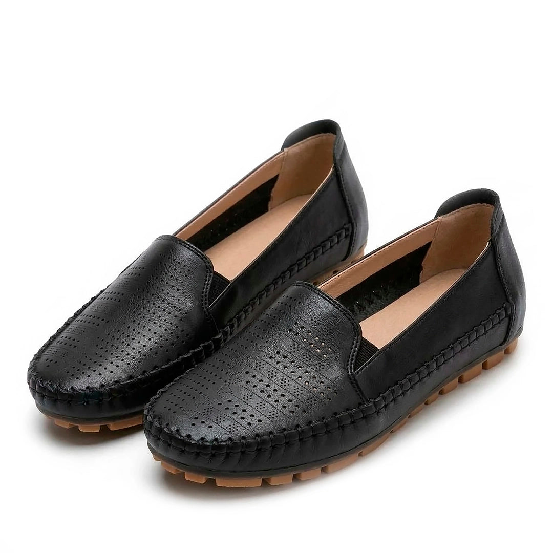 Women's Perforated Faux Leather Slip-On Loafers