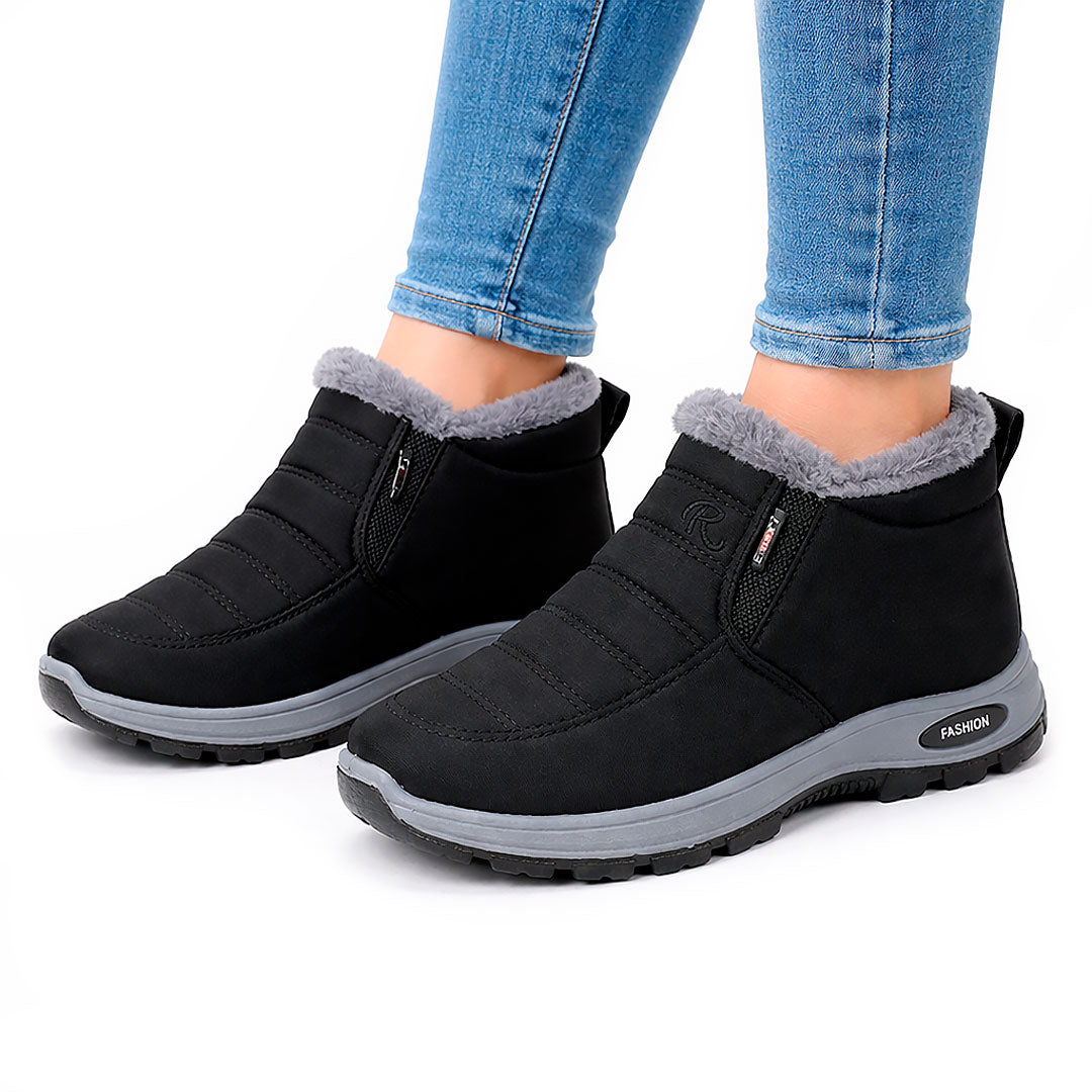 Women's Quilted Faux-Fur Lined Slip-On Ankle Boots