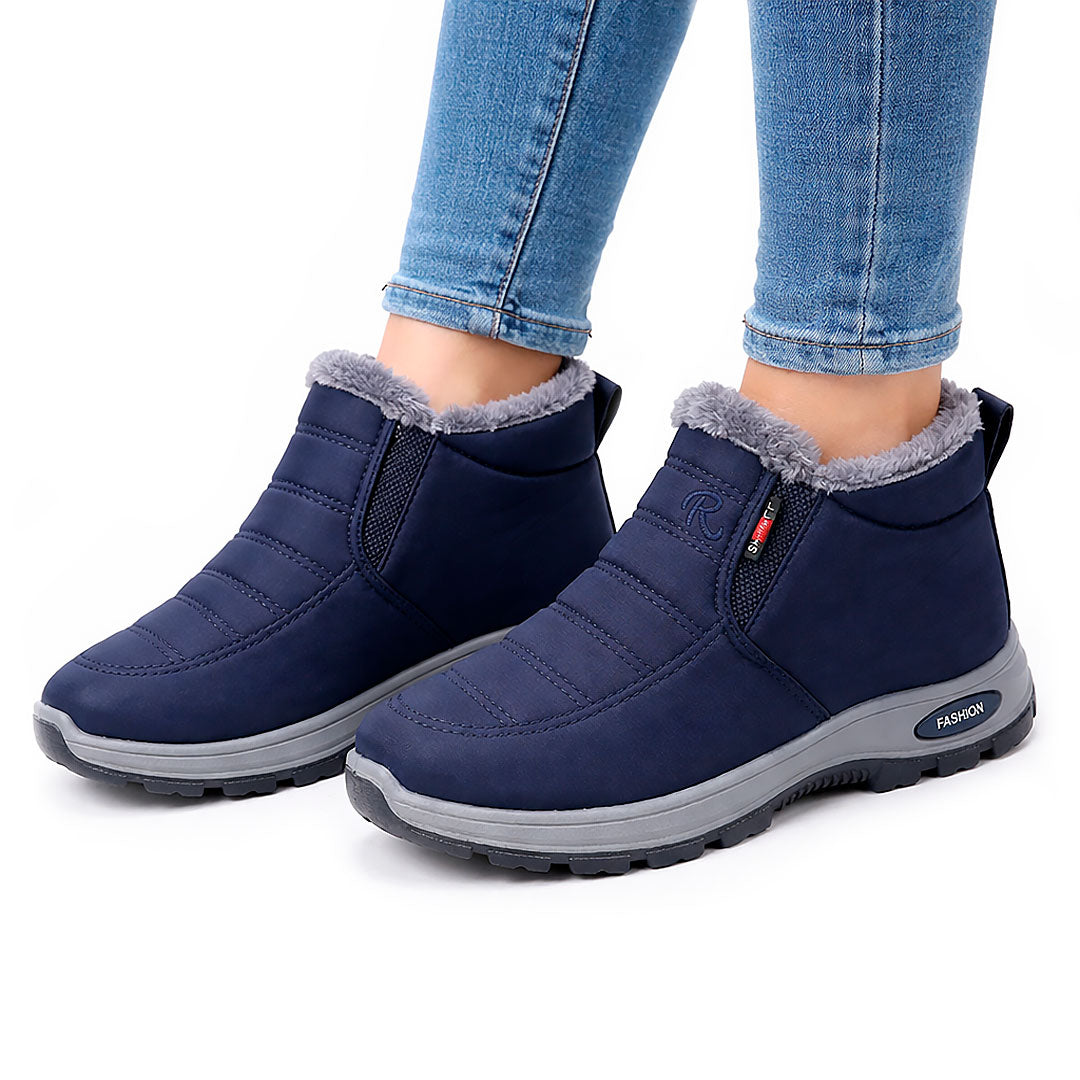 Women's Quilted Faux-Fur Lined Slip-On Ankle Boots