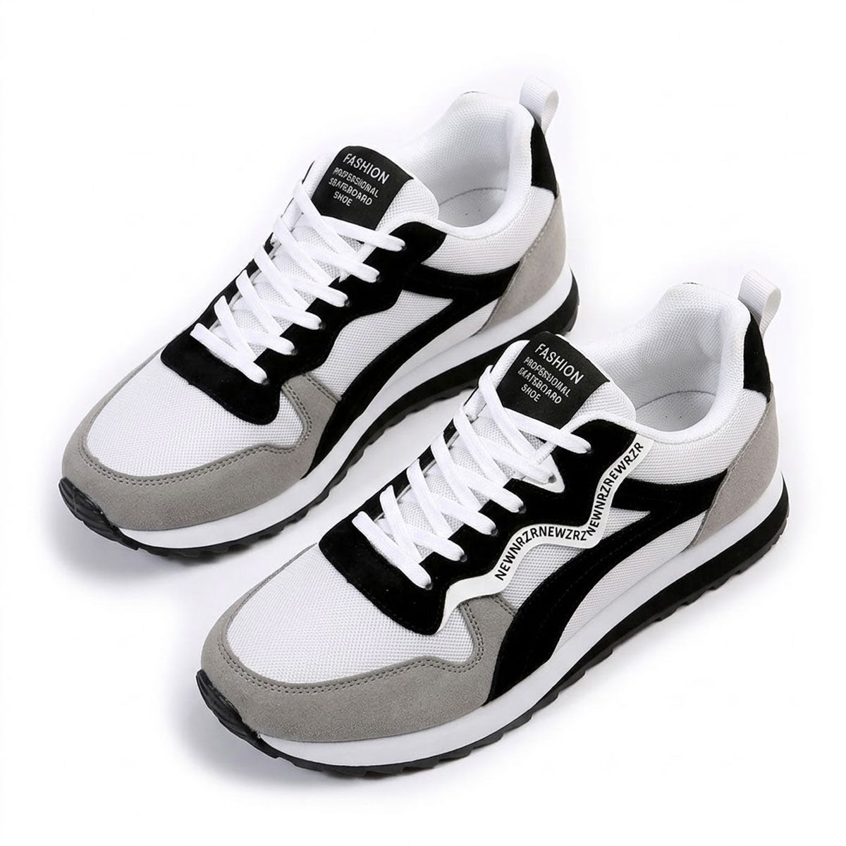 Women's Retro Colour-Block Faux Suede Trainers