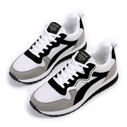 Women's Retro Colour-Block Faux Suede Trainers