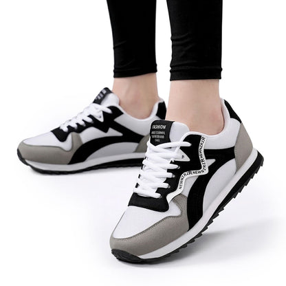 Women's Retro Colour-Block Faux Suede Trainers