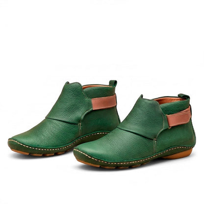 Women's Textured Faux Leather Ankle Boots with Ankle Strap