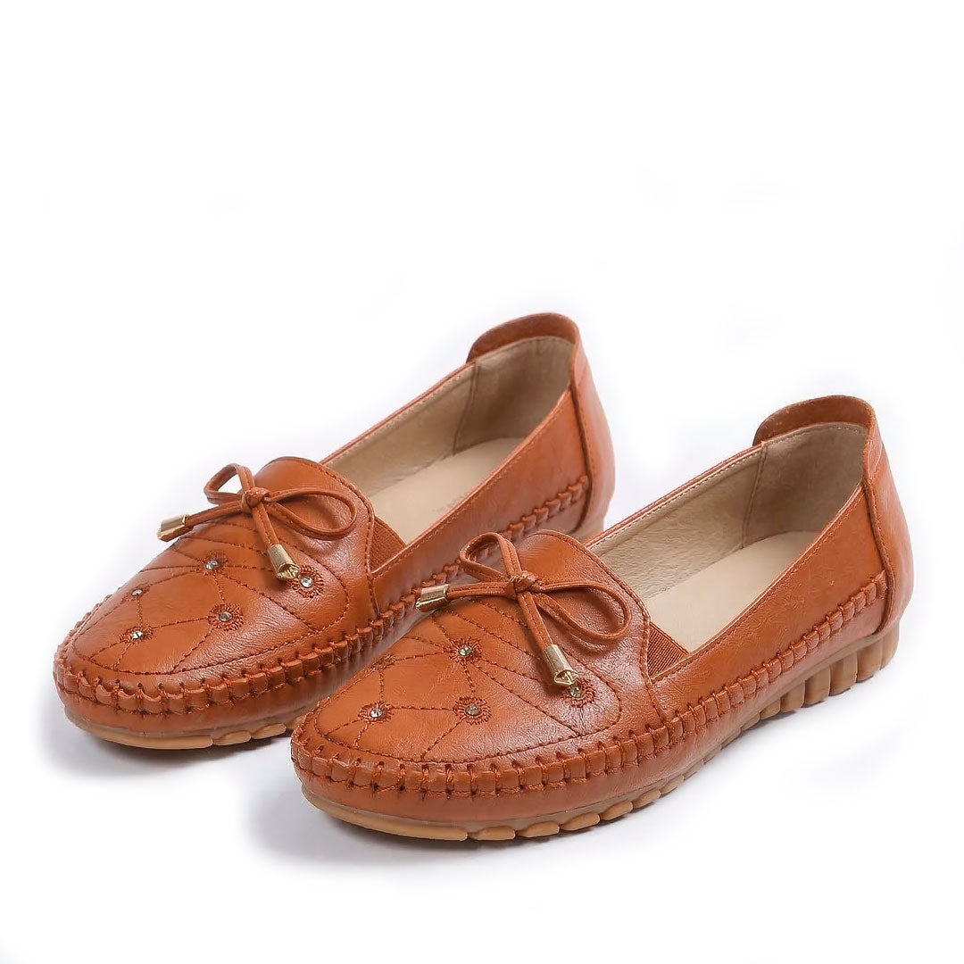 Women's Textured Faux Leather Studded Driving Loafers