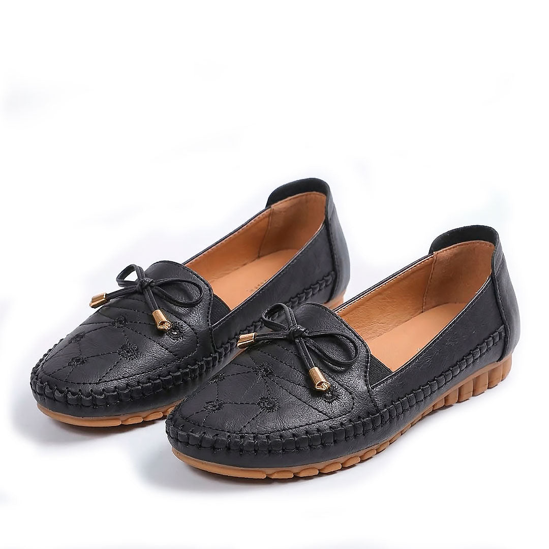 Women's Textured Faux Leather Studded Driving Loafers