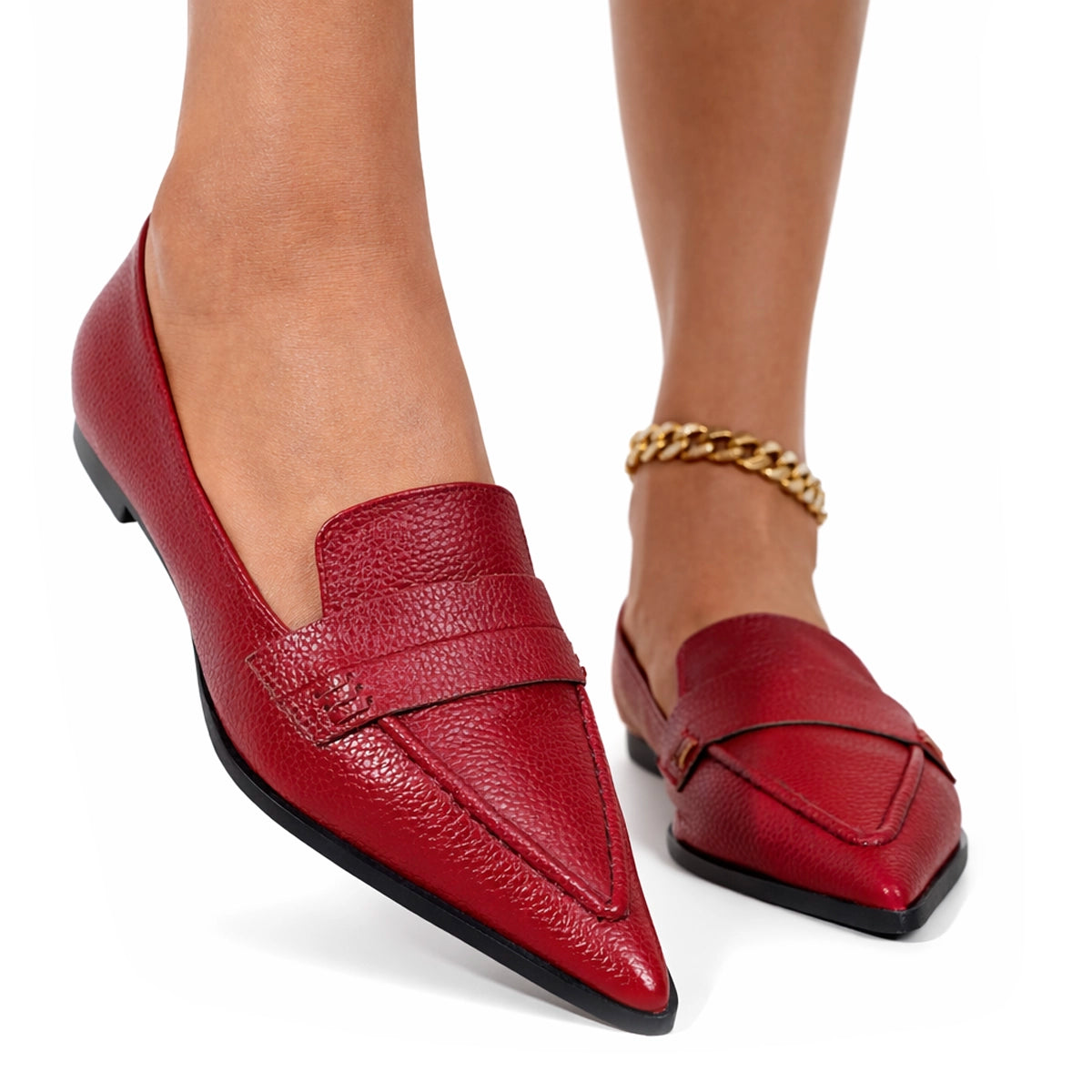 Women's Textured Pointed Toe Flats