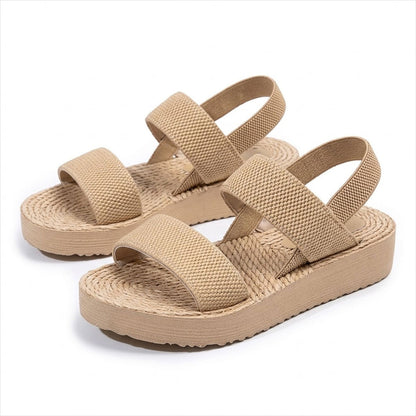Women's Woven-Effect Elastic Strap Platform Sandals