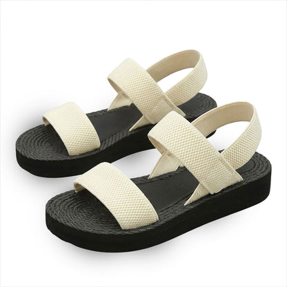 Women's Woven-Effect Elastic Strap Platform Sandals