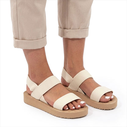 Women's Woven-Effect Elastic Strap Platform Sandals