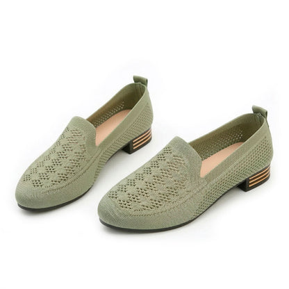 Women's Woven Knit Block Heel Loafers