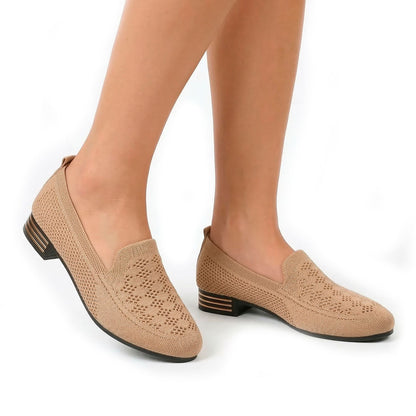 Women's Woven Knit Block Heel Loafers