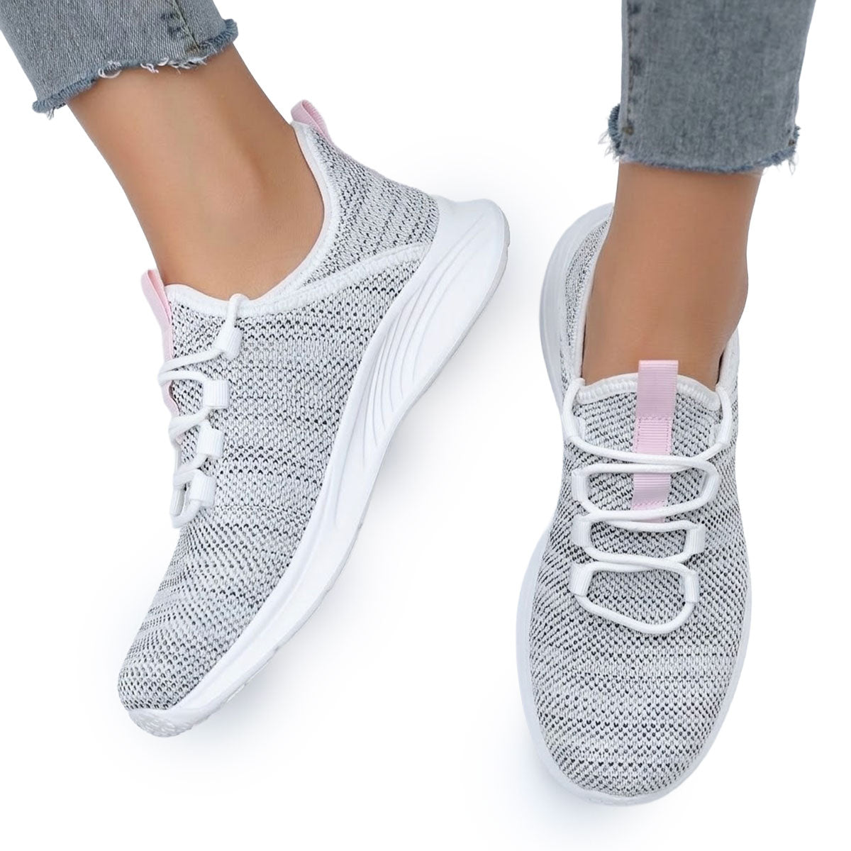 Women's Woven Knit Bungee Lace Trainers