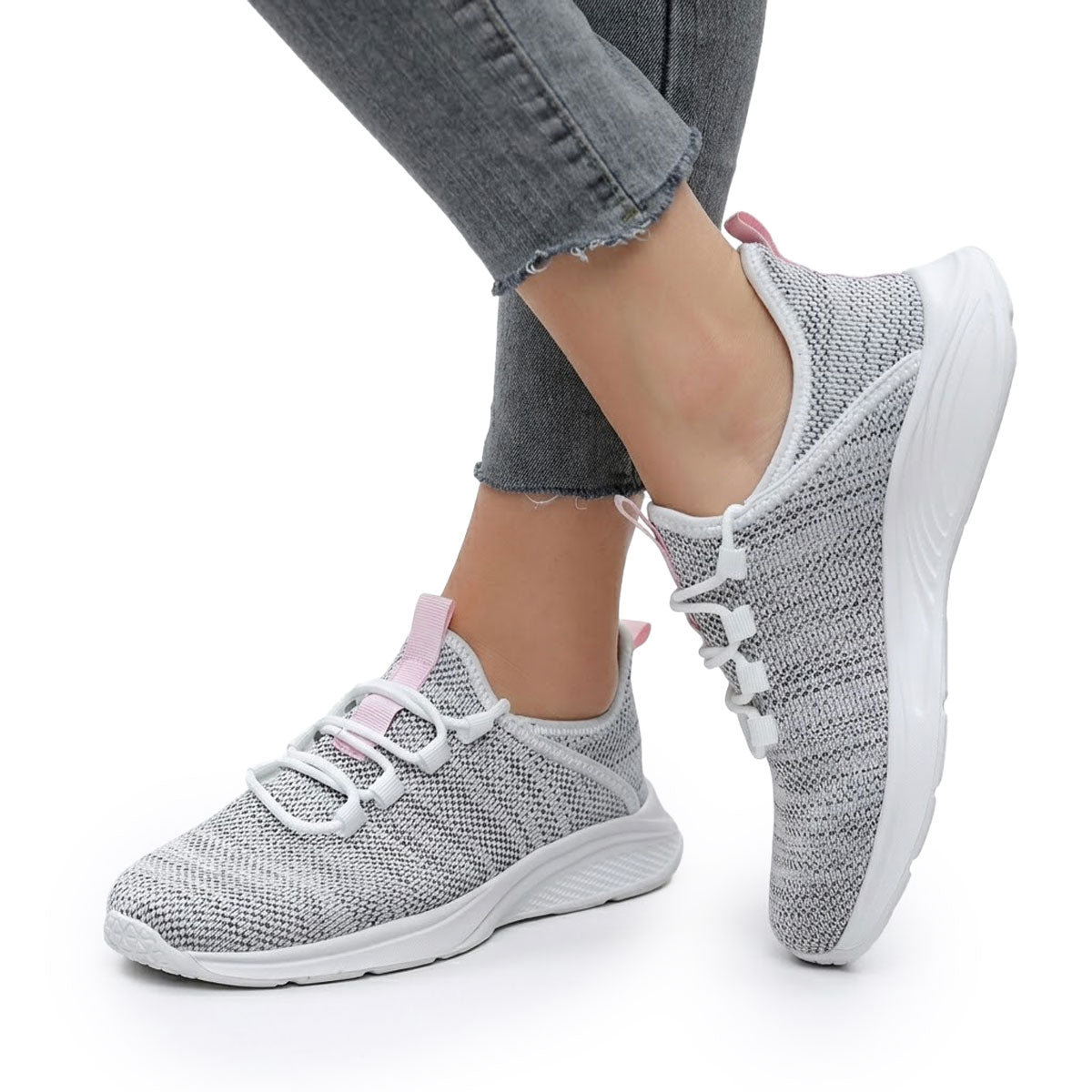 Women's Woven Knit Bungee Lace Trainers